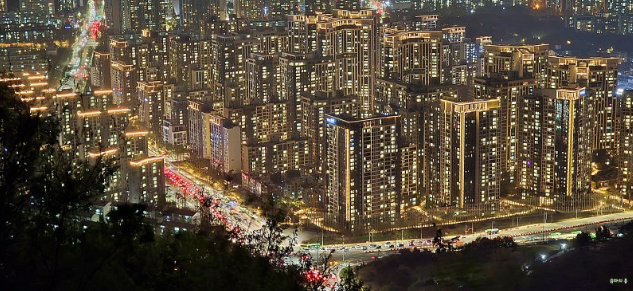 구룡산정상에서 바라본 서울의 저녁 풍경
